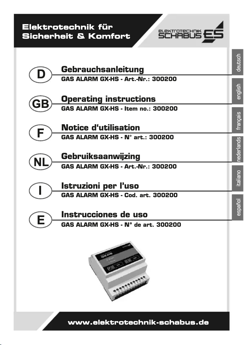 Page 1 de la notice Manuel utilisateur Schabus GX-HS