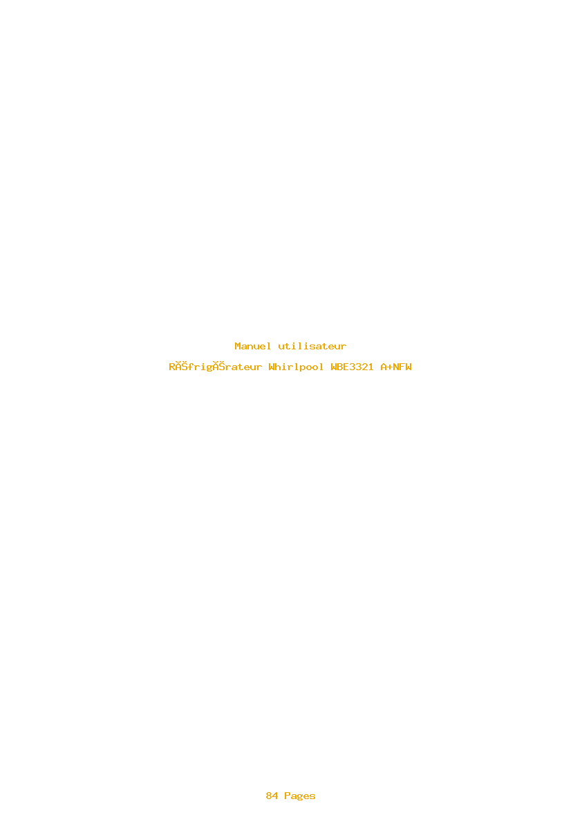 Page 1 de la notice Manuel utilisateur Whirlpool WBE3321 A+NFW