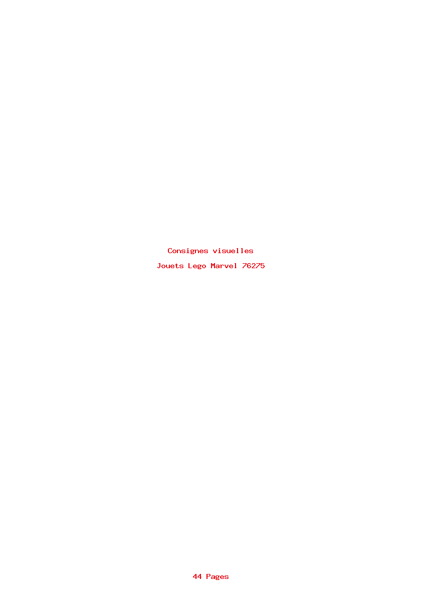 Page 1 de la notice Consignes visuelles Lego Marvel 76275