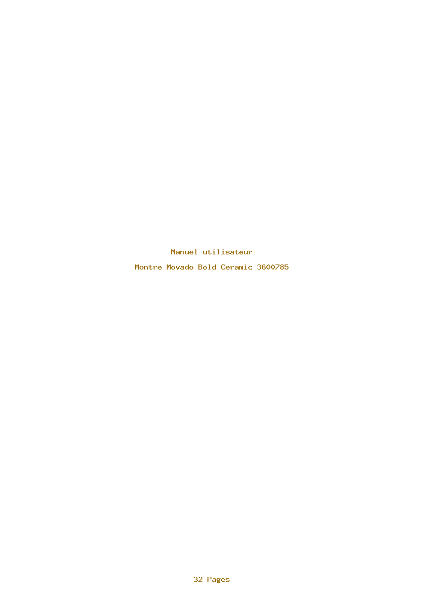 Page 1 de la notice Manuel utilisateur Movado Bold Ceramic 3600785