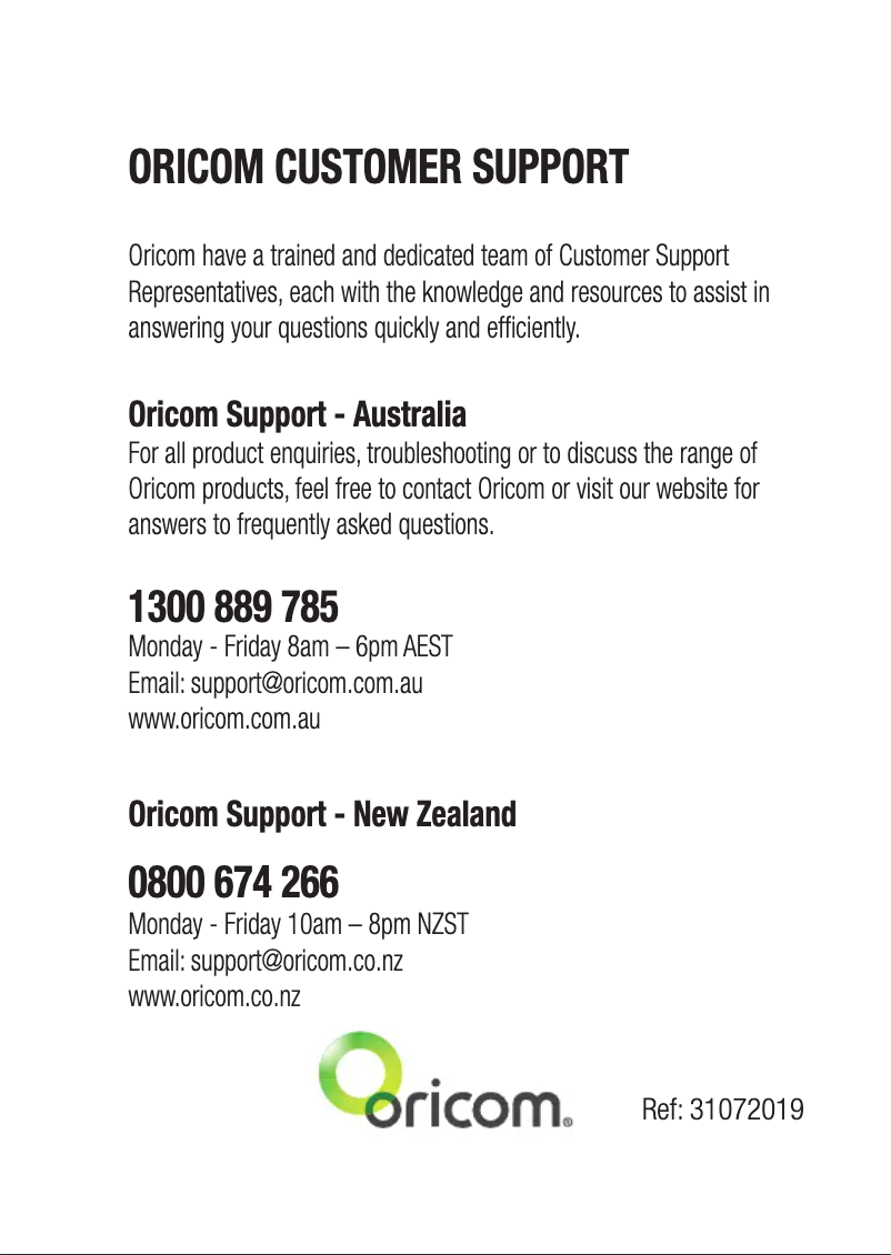 Page 1 of the manual User Manual Oricom UHF2390