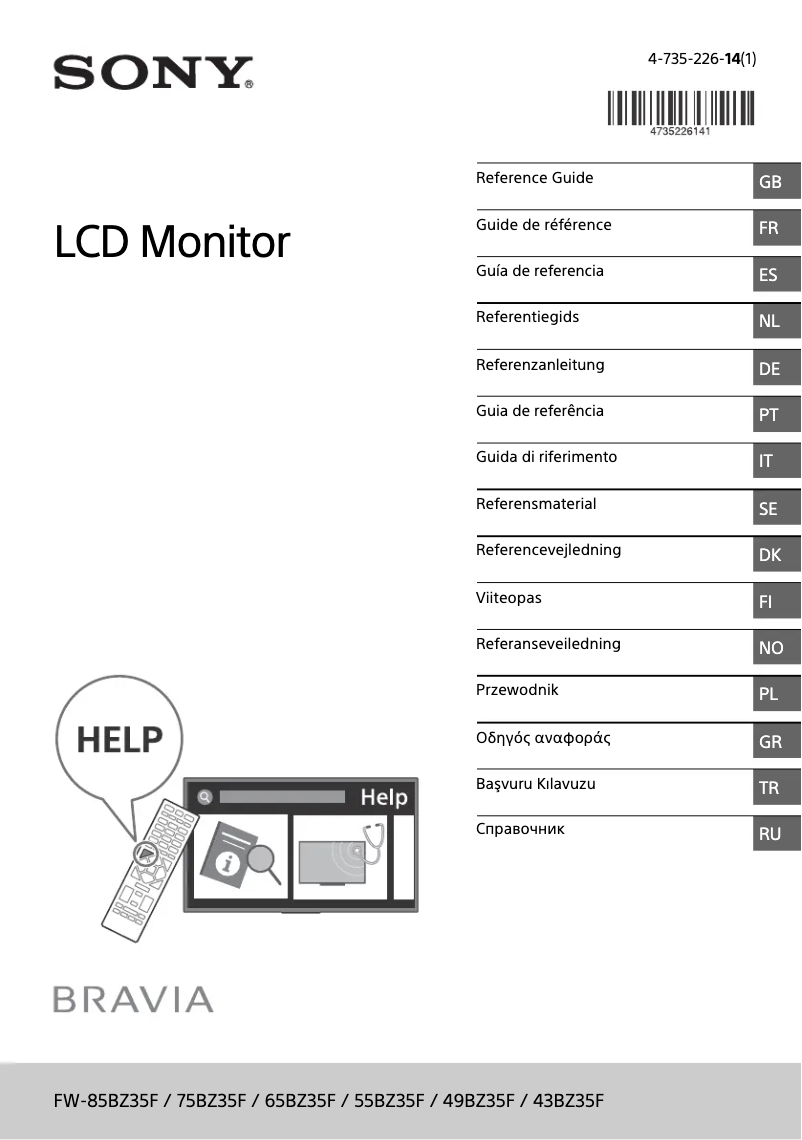 Page 1 de la notice Manuel utilisateur Sony FW-65BZ35F