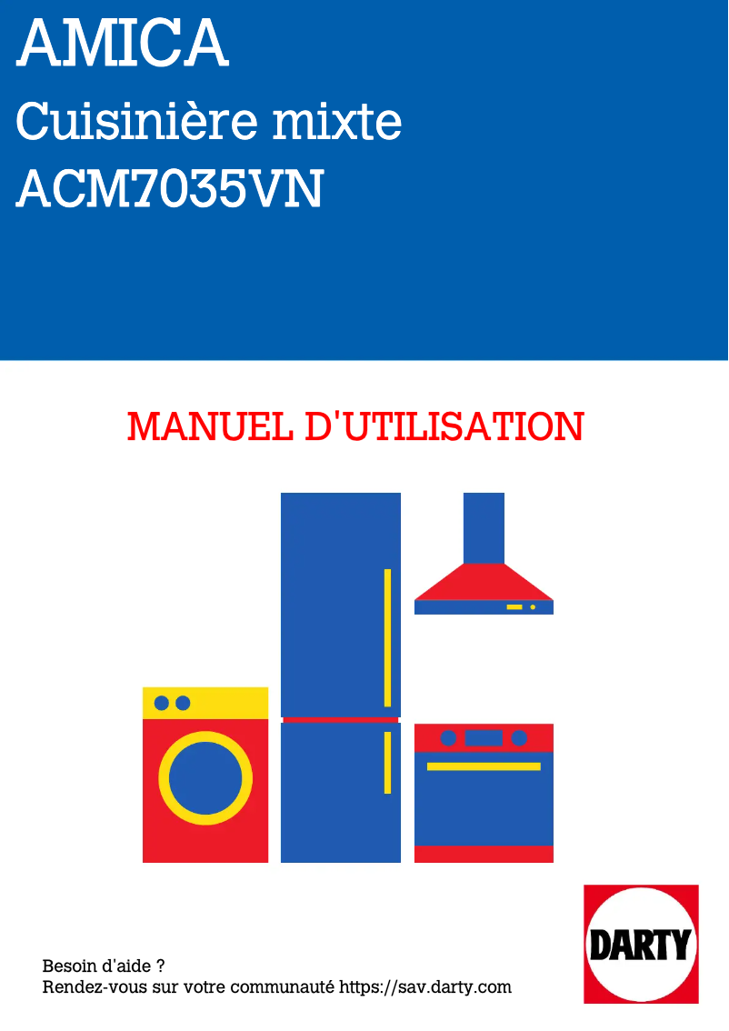 Page 1 de la notice Manuel utilisateur Amica ACM7035VN