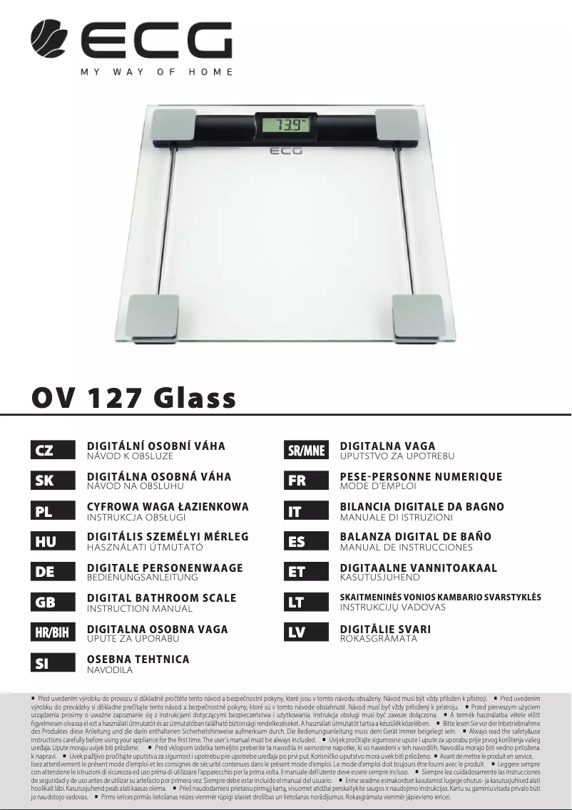 Page 1 of the manual User Manual ECG OV 127 Glass