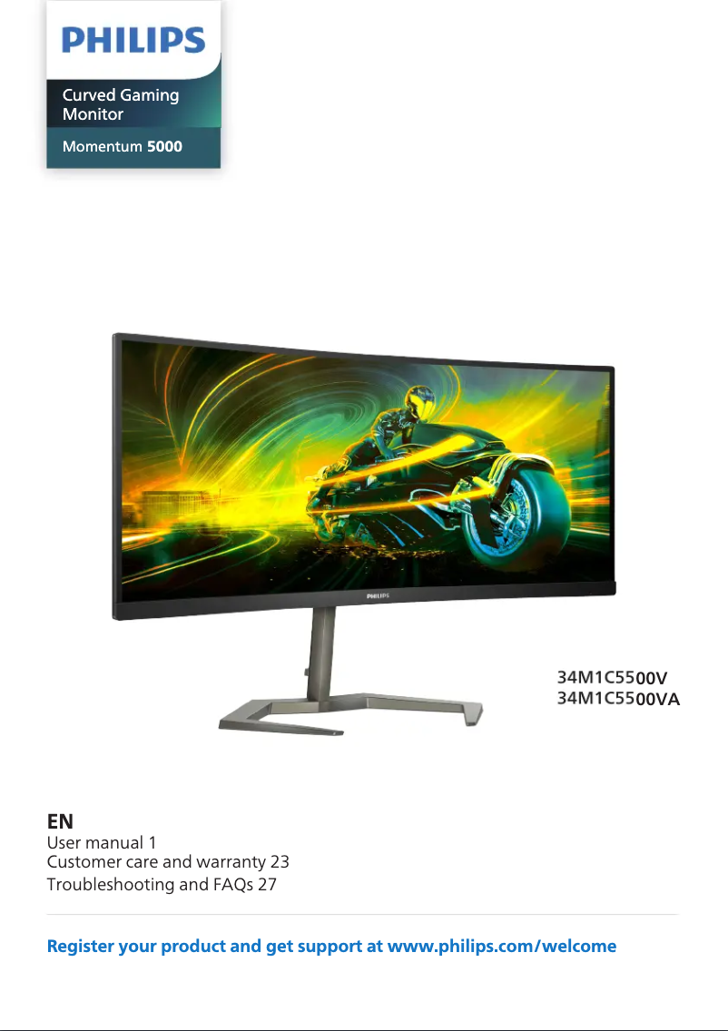 Página 1 del manual Manual de usuario Philips Evnia 34M1C5500VA