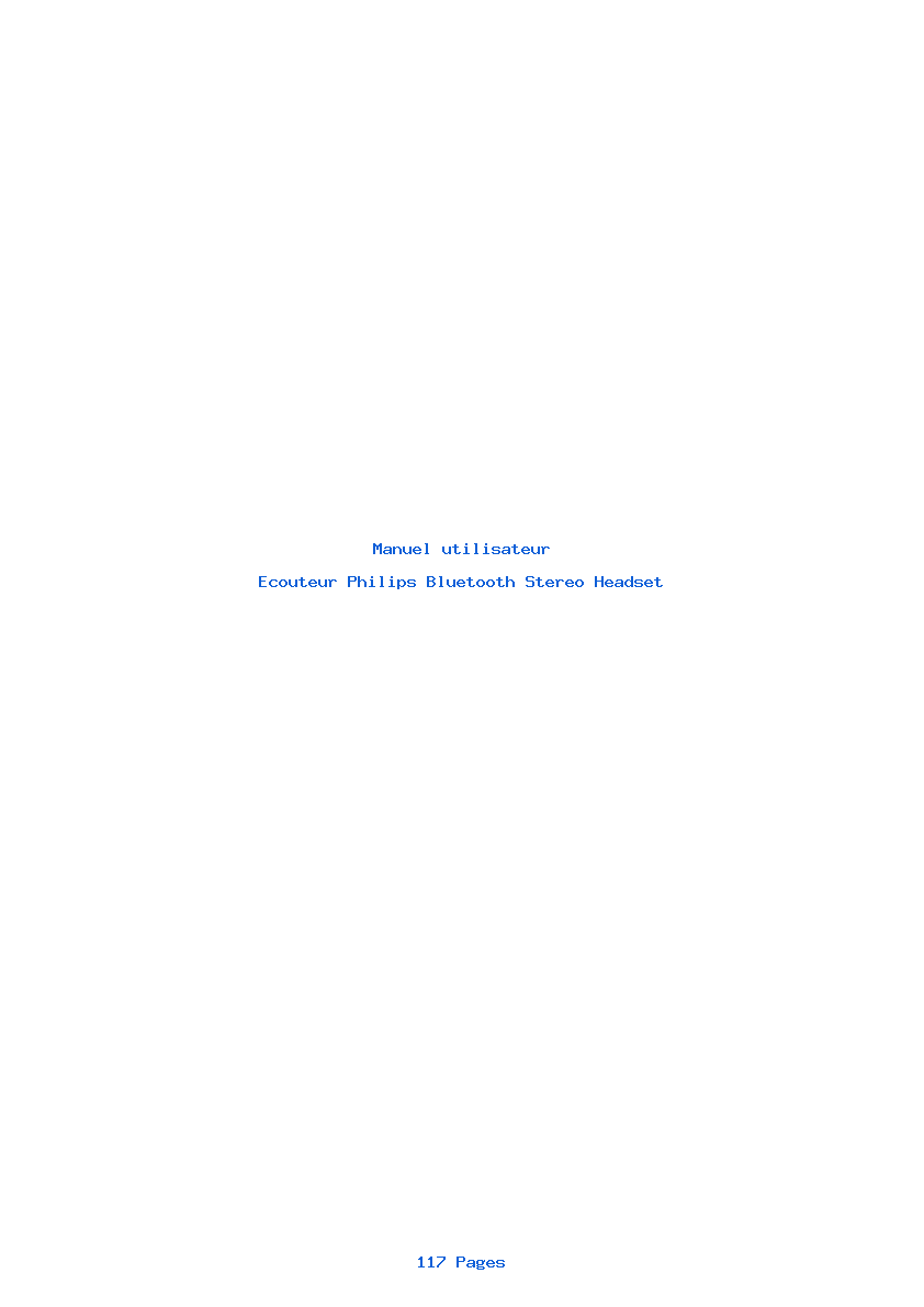 Page 1 de la notice Manuel utilisateur Philips Bluetooth Stereo Headset