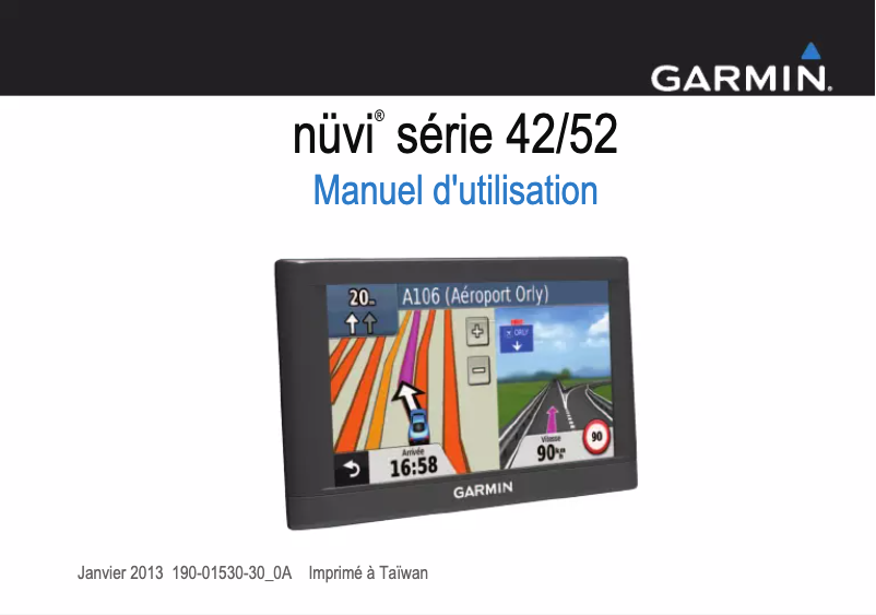 Page 1 de la notice Manuel utilisateur Garmin nuvi 52LM