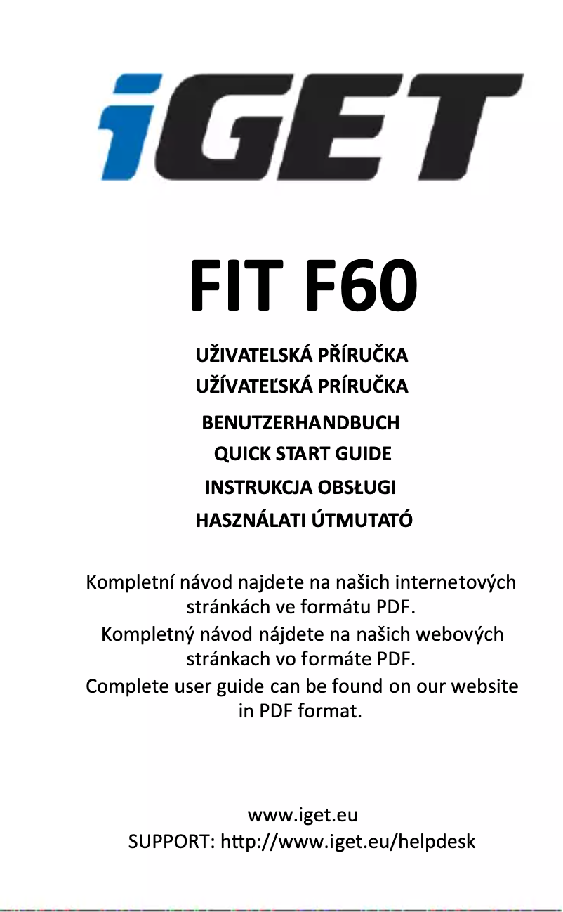 Page 1 de la notice Manuel utilisateur iGET Fit F60