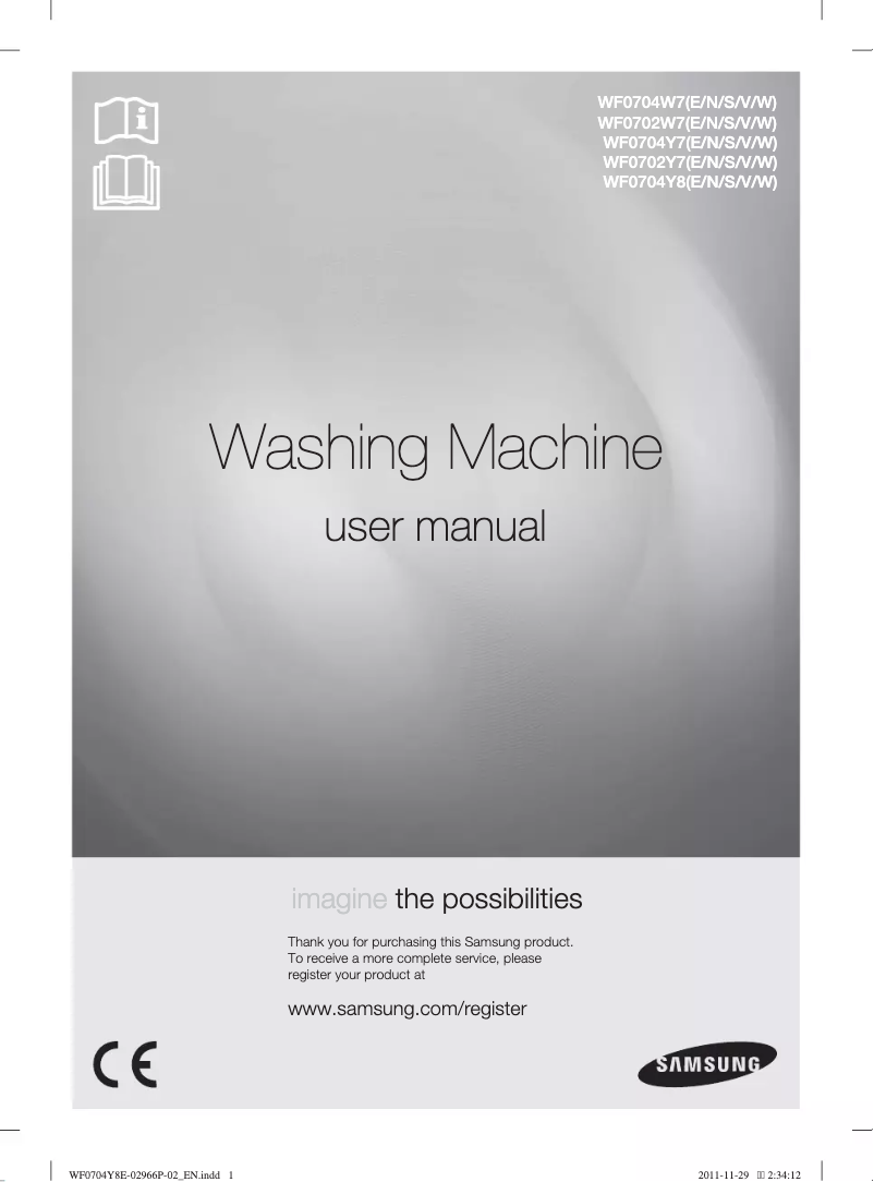 Page 1 de la notice Manuel utilisateur Samsung WF0704Y8E