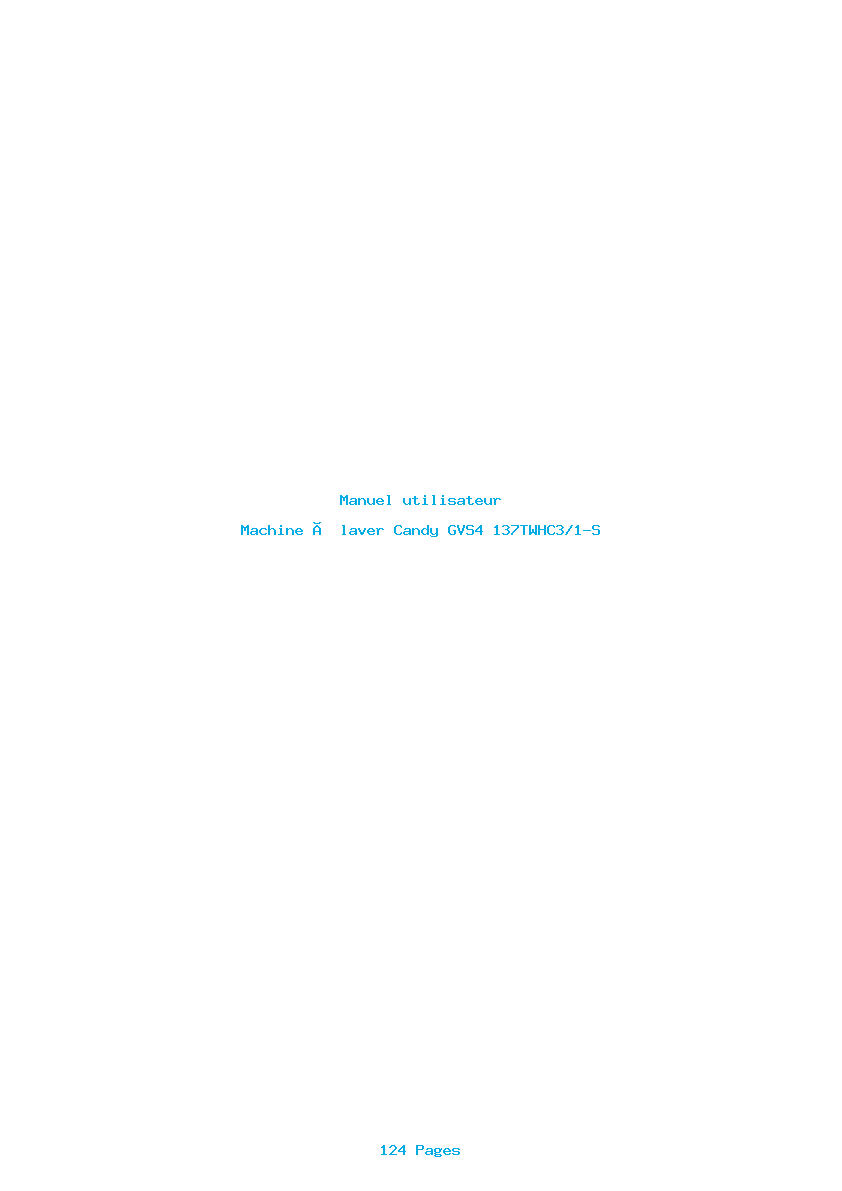 Page 1 de la notice Manuel utilisateur Candy GVS4 137TWHC3/1-S