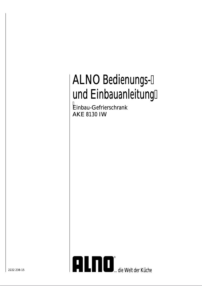 Page 1 de la notice Manuel utilisateur Alno AKE 8130 IW