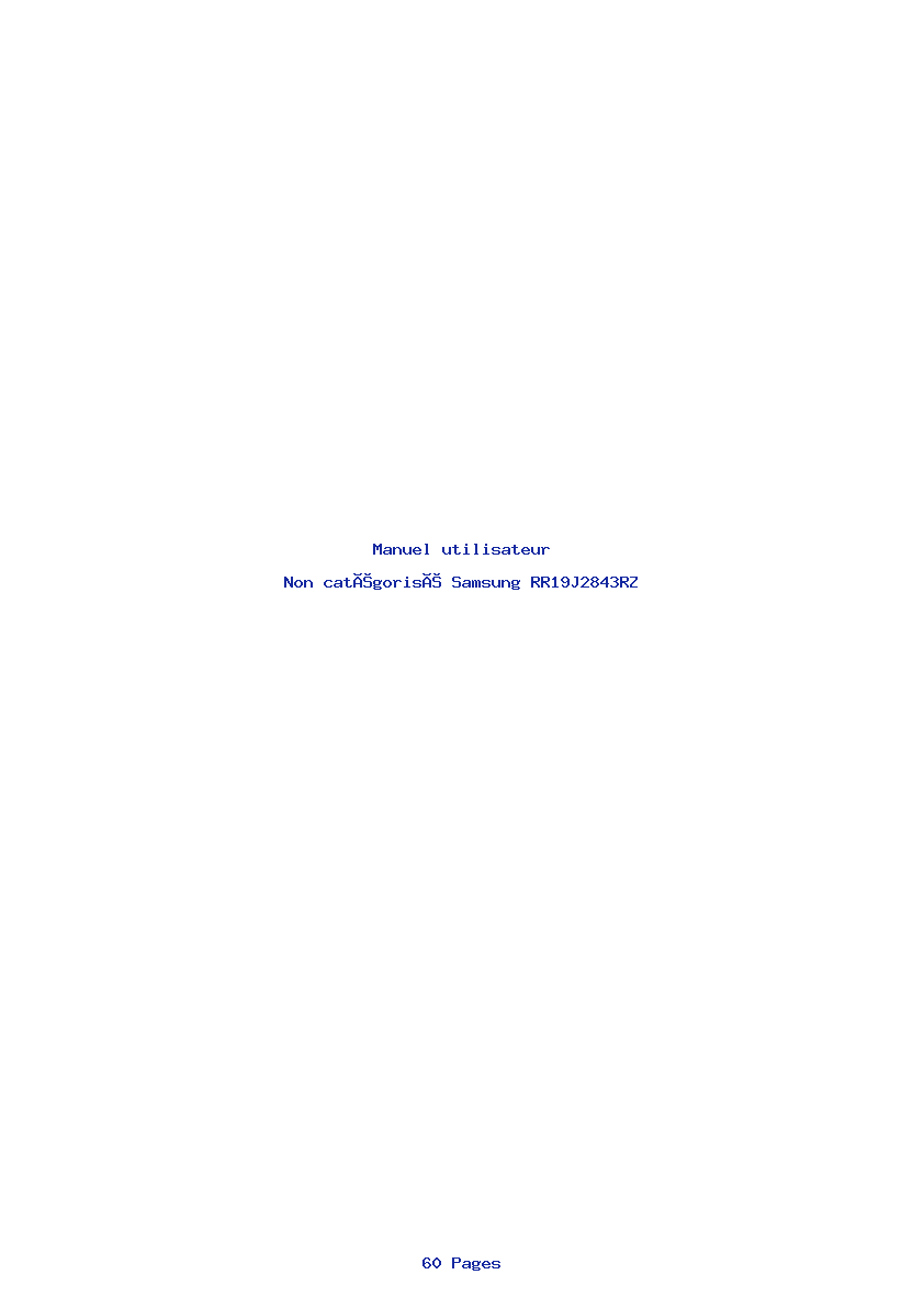 Page 1 de la notice Manuel utilisateur Samsung RR19J2843RZ