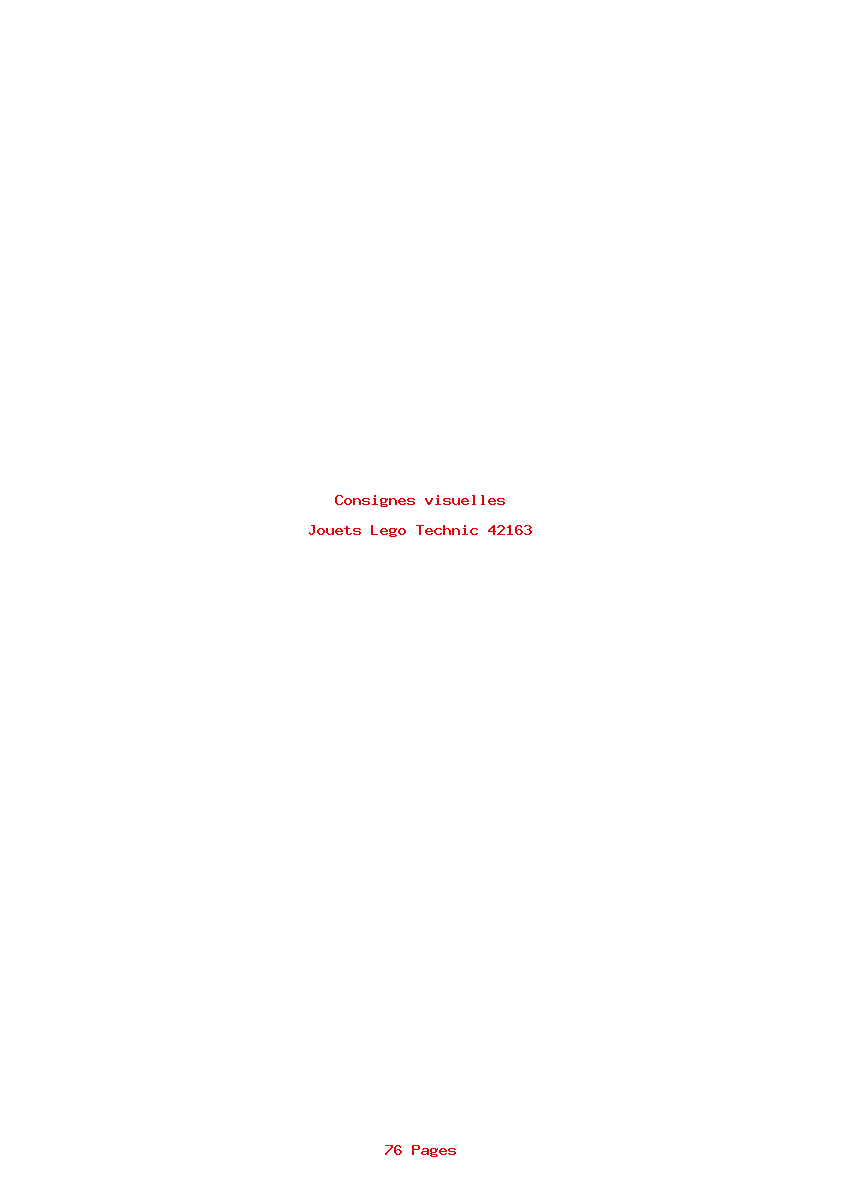 Page 1 de la notice Consignes visuelles Lego Technic 42163