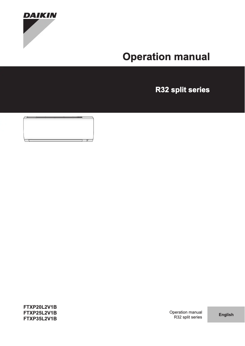 Page 1 de la notice Manuel utilisateur Daikin FTXP25L