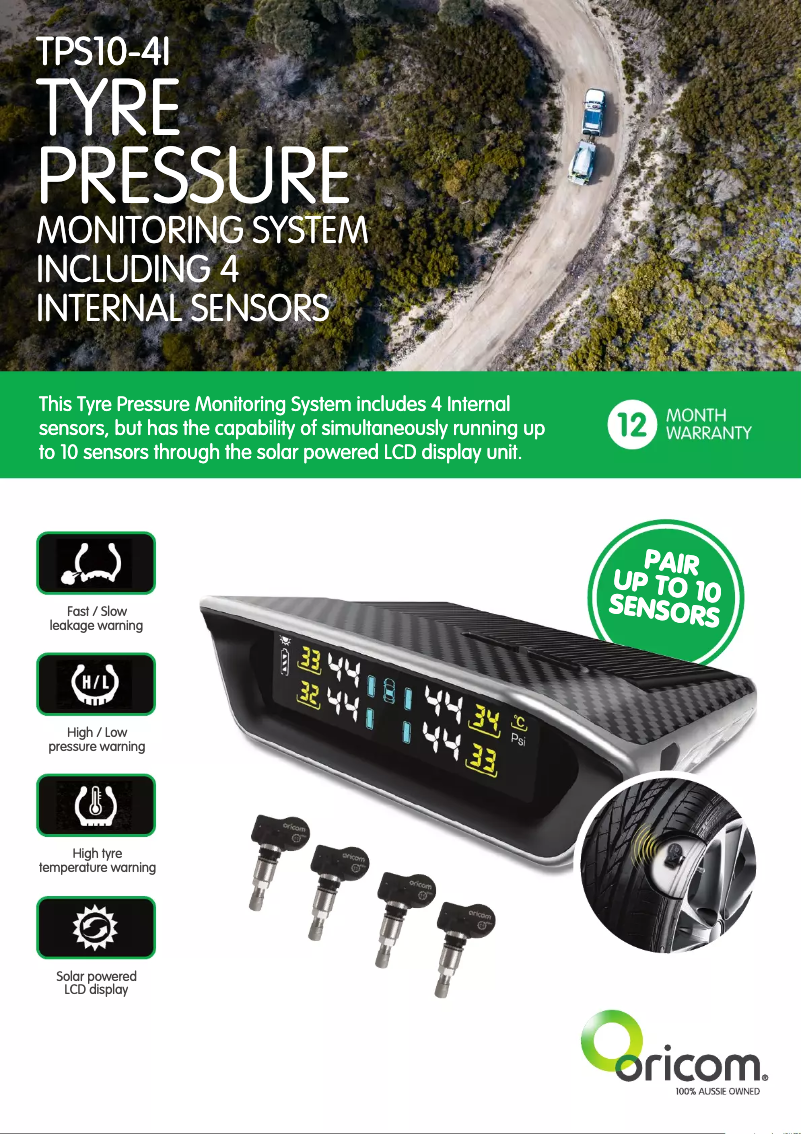 Page 1 de la notice Fiche technique Oricom TPS10-4I