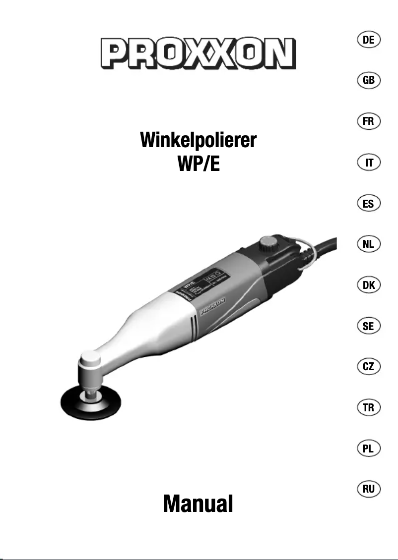 Page 1 de la notice Manuel utilisateur Proxxon WP/E