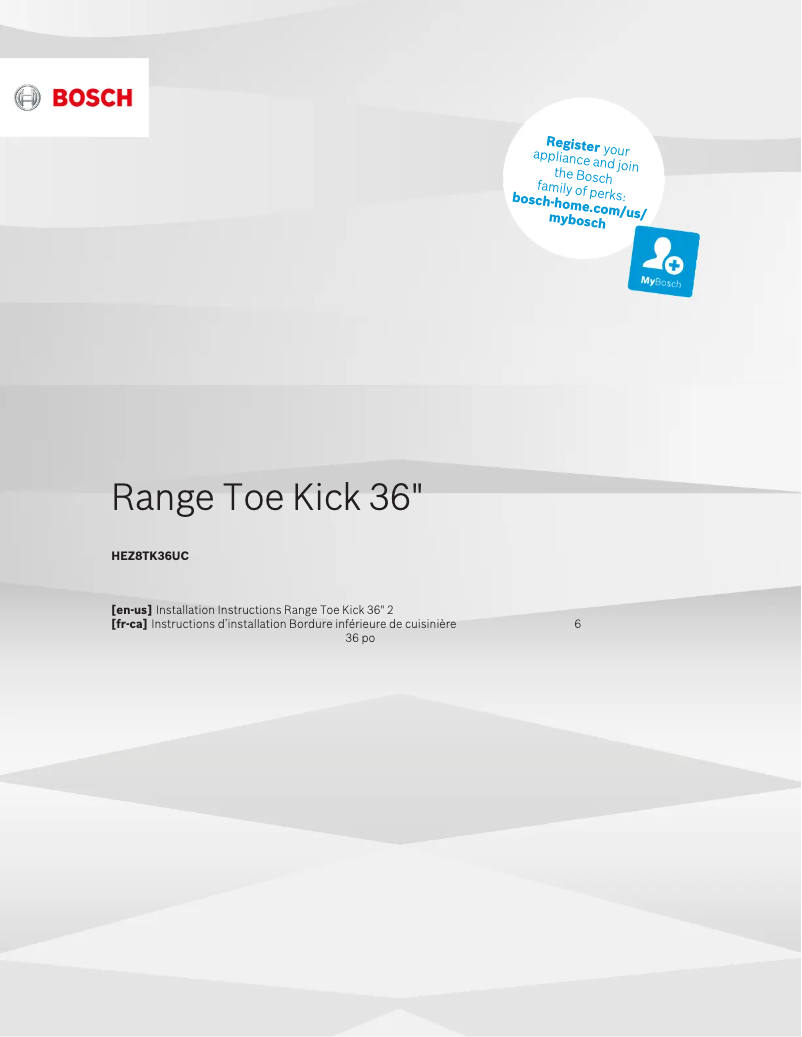 Page 1 of the manual User Manual Bosch HEZ8TK36UC