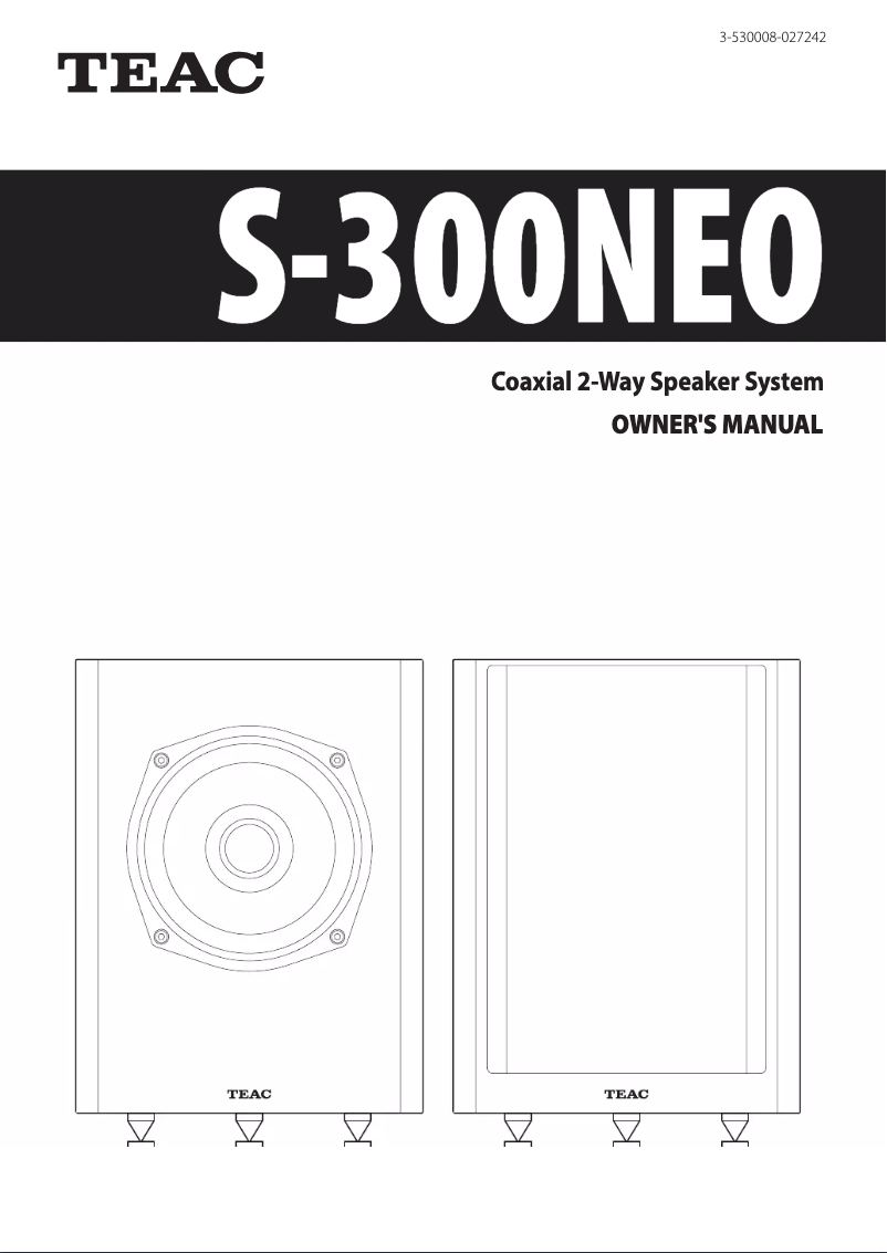 Page 1 de la notice Manuel utilisateur Teac S-300NEO
