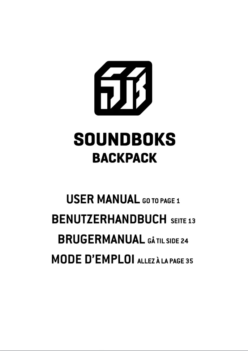 Página 1 del manual Manual de usuario SOUNDBOKS Backpack