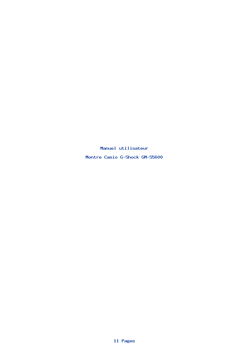 Page 1 de la notice Manuel utilisateur Casio G-Shock GM-S5600