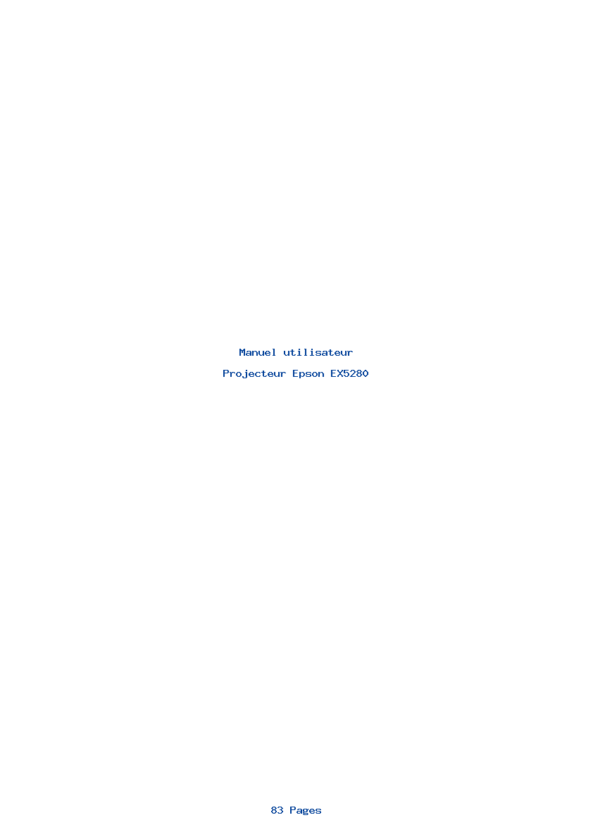 Page 1 de la notice Manuel utilisateur Epson EX5280