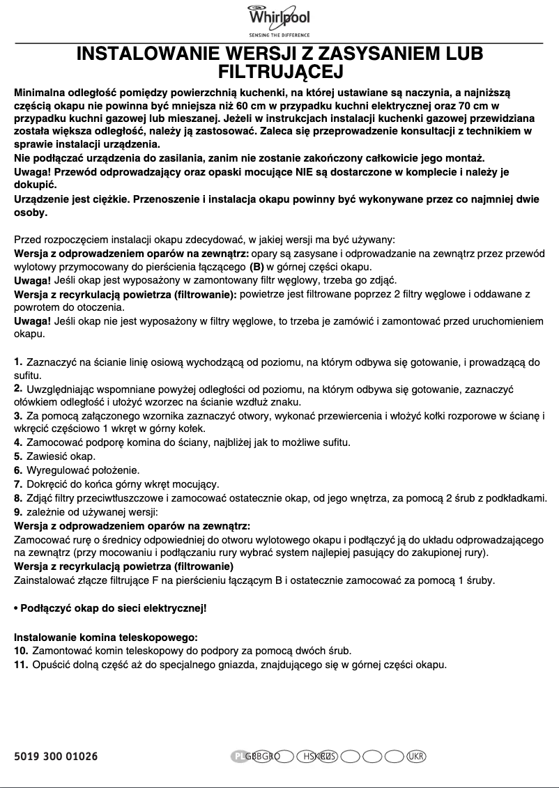 Page 1 de la notice Fiche technique Whirlpool AKR 672/IX