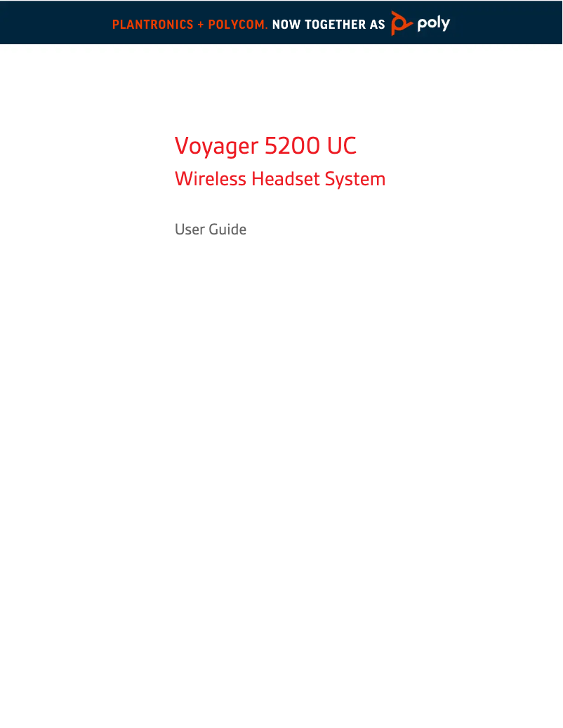 Page 1 de la notice Manuel utilisateur Plantronics Voyager 5200