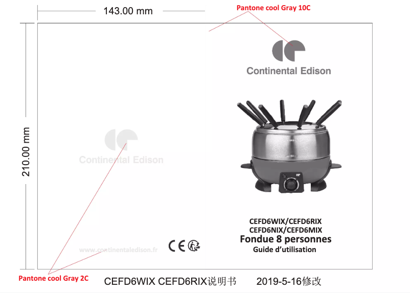 Page 1 de la notice Manuel utilisateur Continental Edison CEFD6NIX