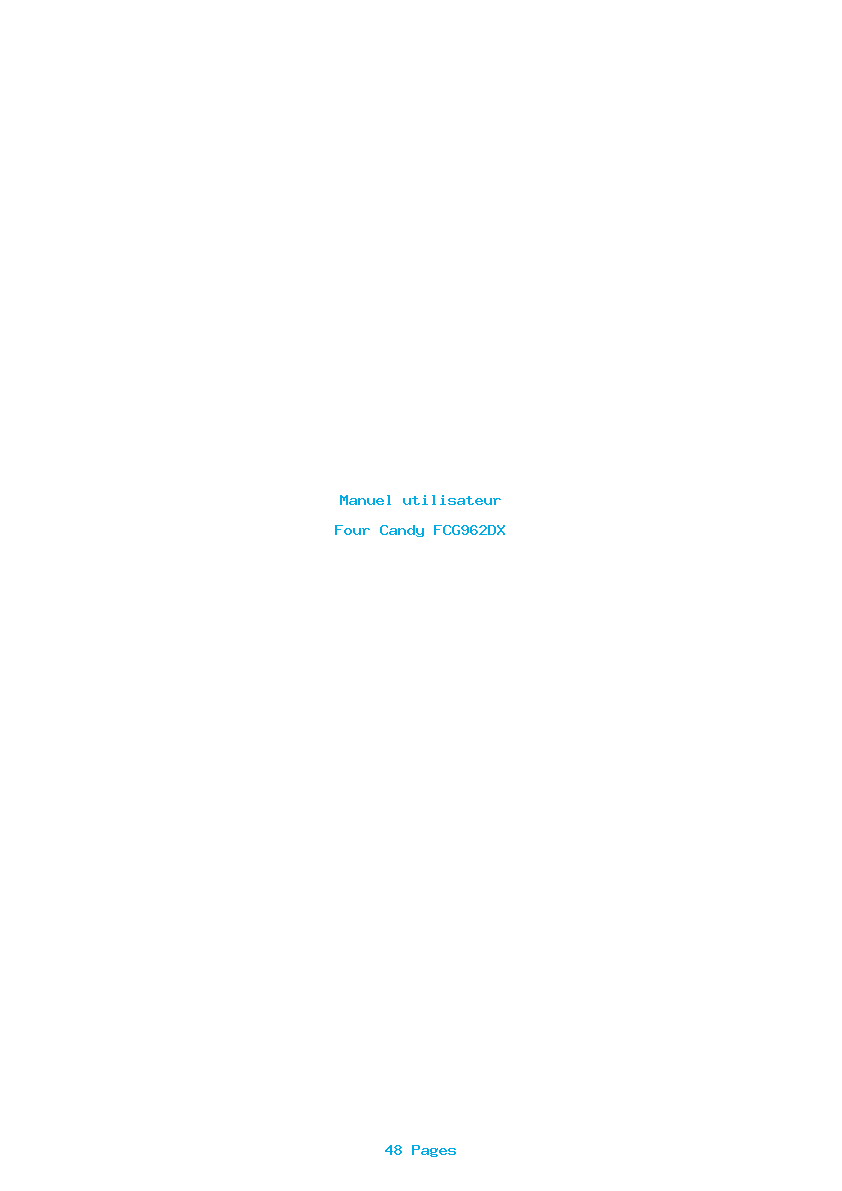 Page 1 de la notice Manuel utilisateur Candy FCG962DX