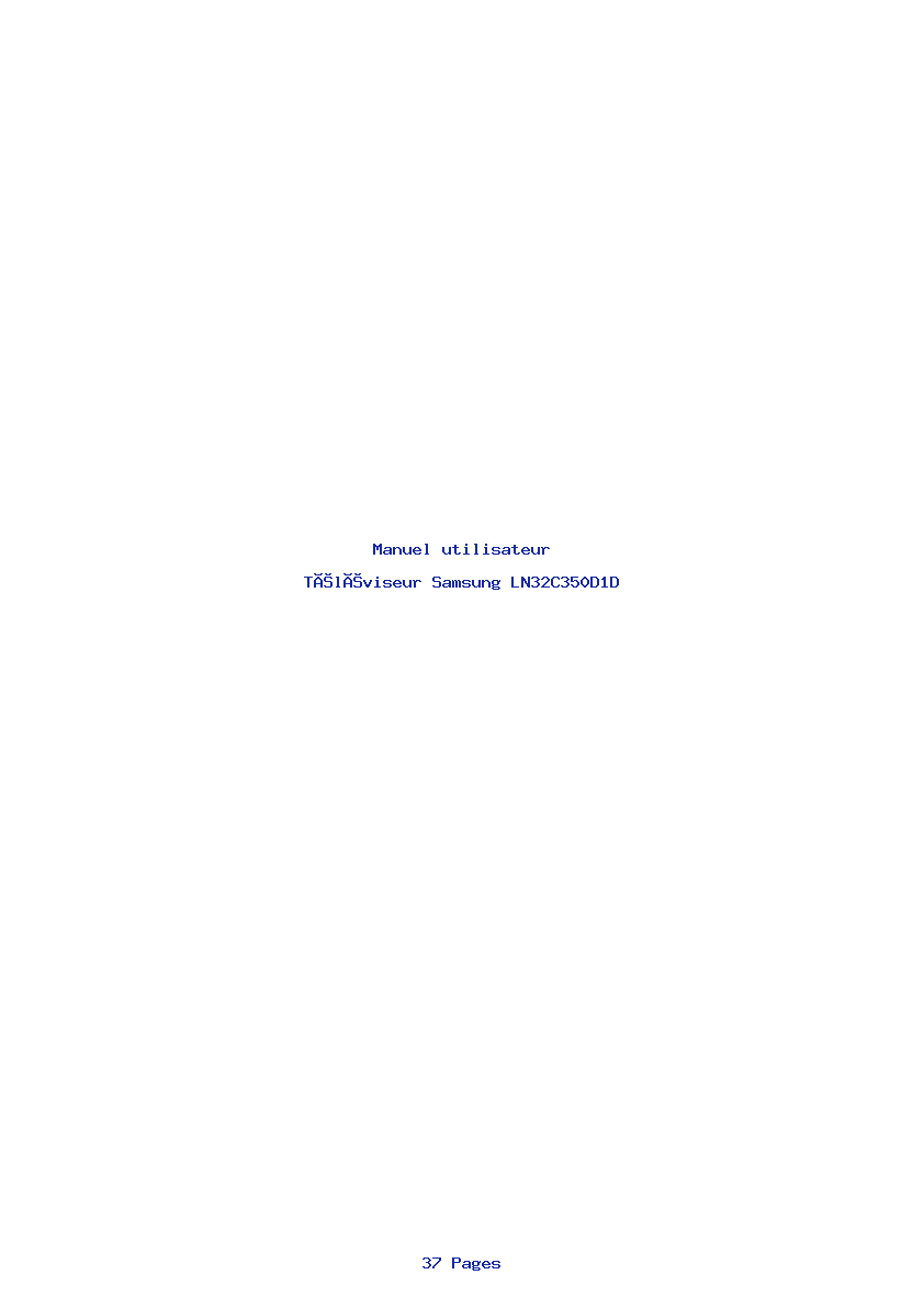 Page 1 de la notice Manuel utilisateur Samsung LN32C350D1D