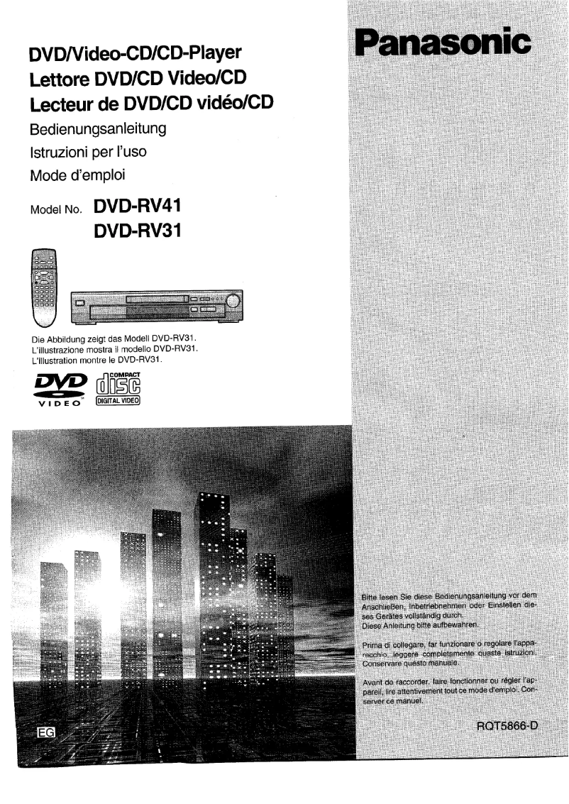 Página 1 del manual Manual de usuario Panasonic DVD-RV41