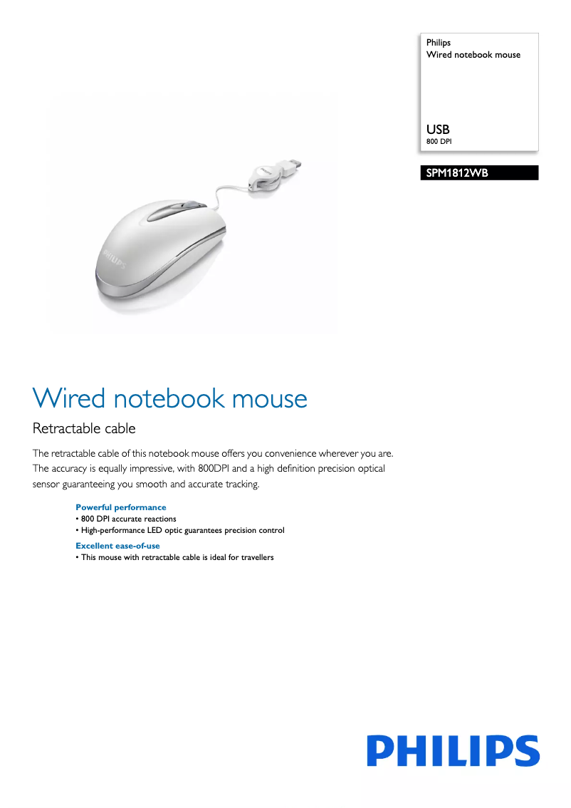 Página 1 del manual Folleto Philips SPM1812