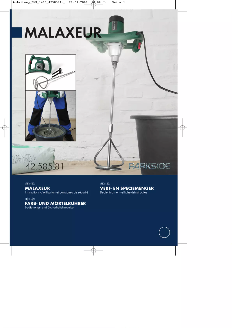 Page 1 de la notice Manuel utilisateur Parkside BMR 1400