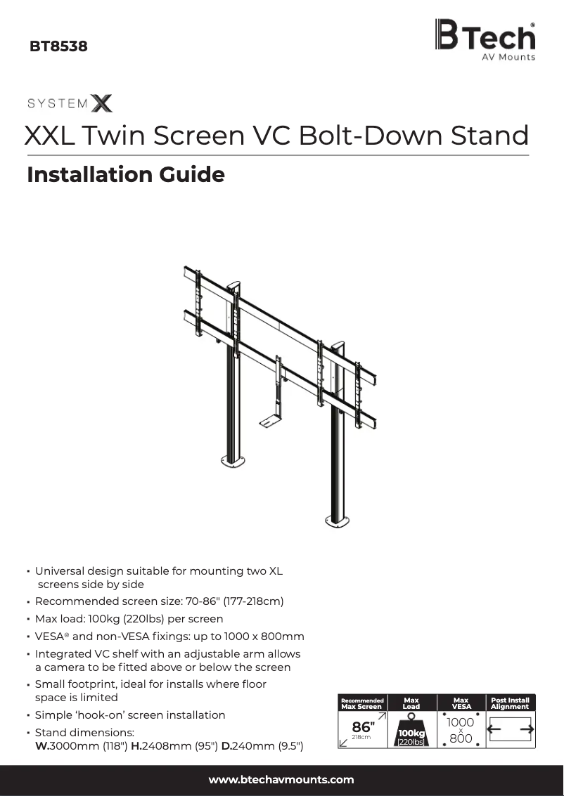 Page 1 de la notice Manuel utilisateur B-Tech BT8538