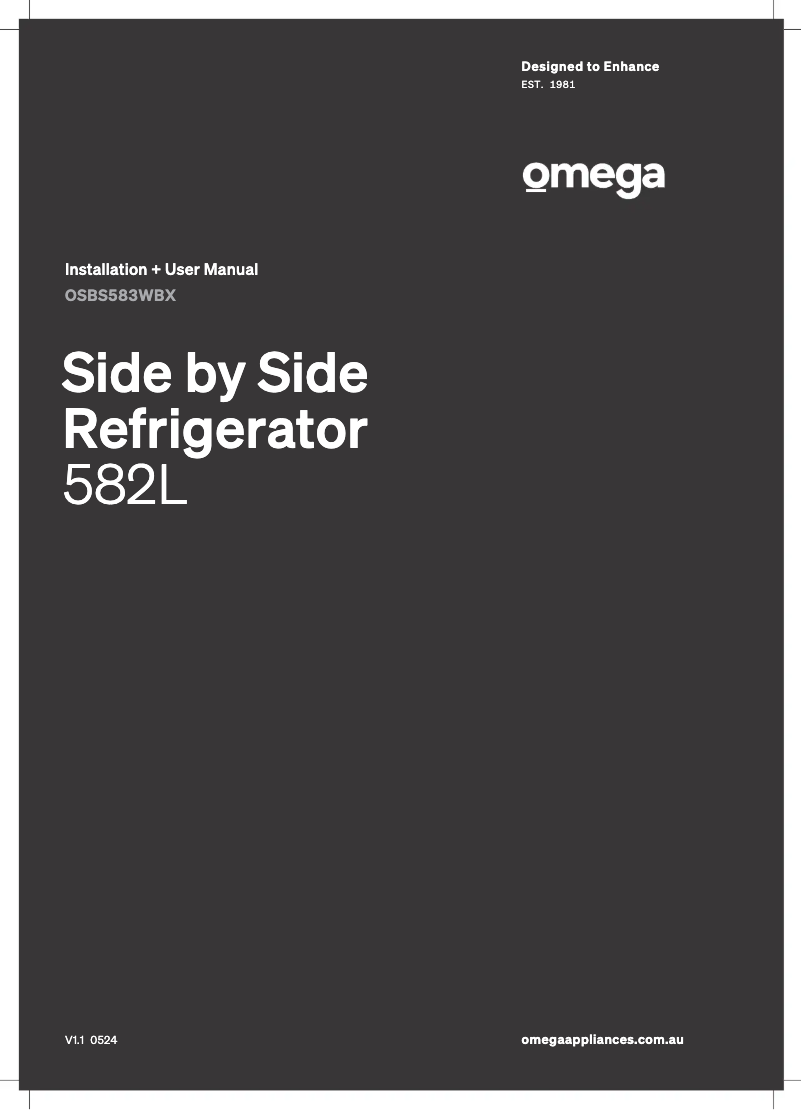 Page 1 of the manual User Manual Omega OSBS583WBX