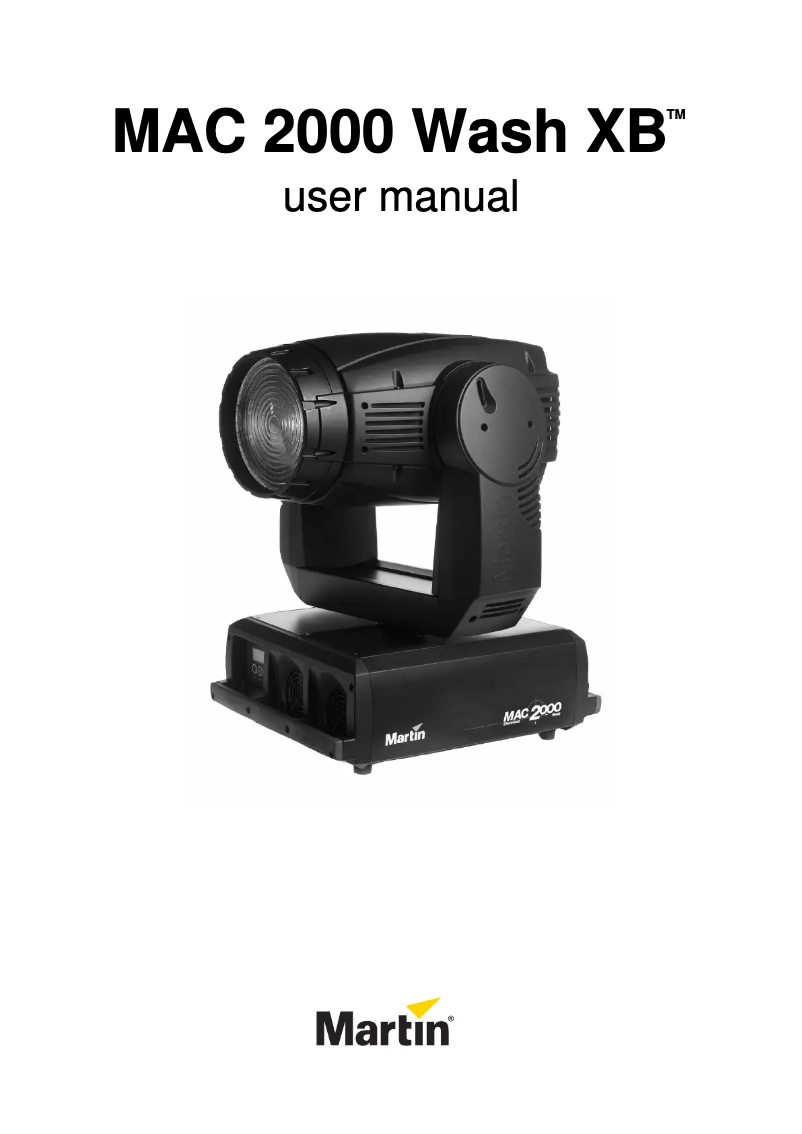 Page 1 de la notice Manuel utilisateur Martin MAC 2000 Wash XB