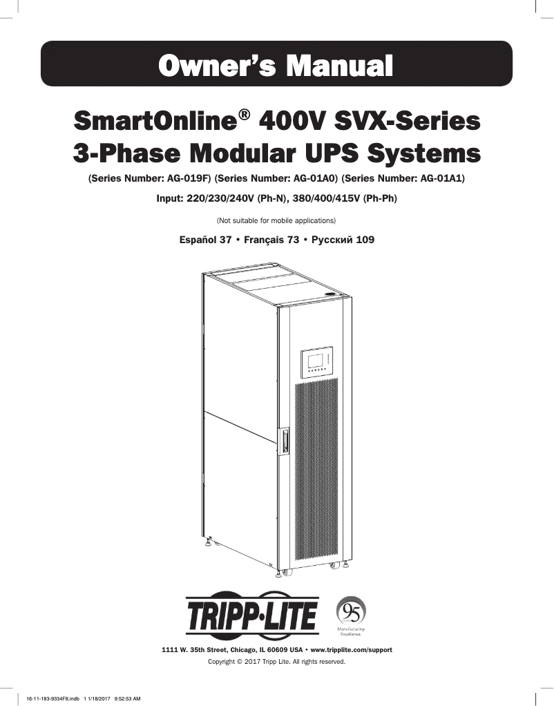 Página 1 del manual Manual de usuario Tripp Lite SmartOnline SVX60KM2P4B