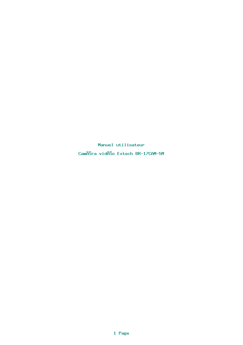 Page 1 de la notice Manuel utilisateur Extech BR-17CAM-5M