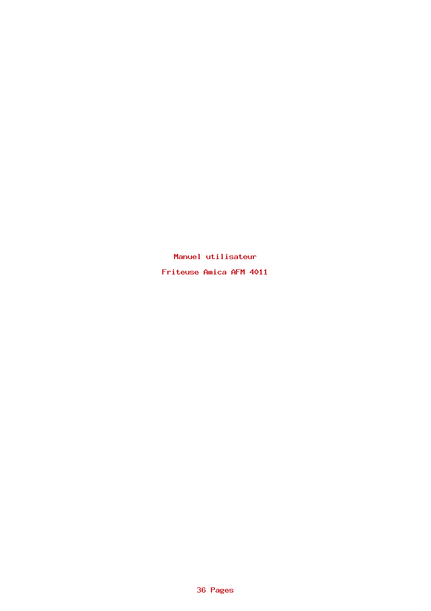 Page 1 de la notice Manuel utilisateur Amica AFM 4011