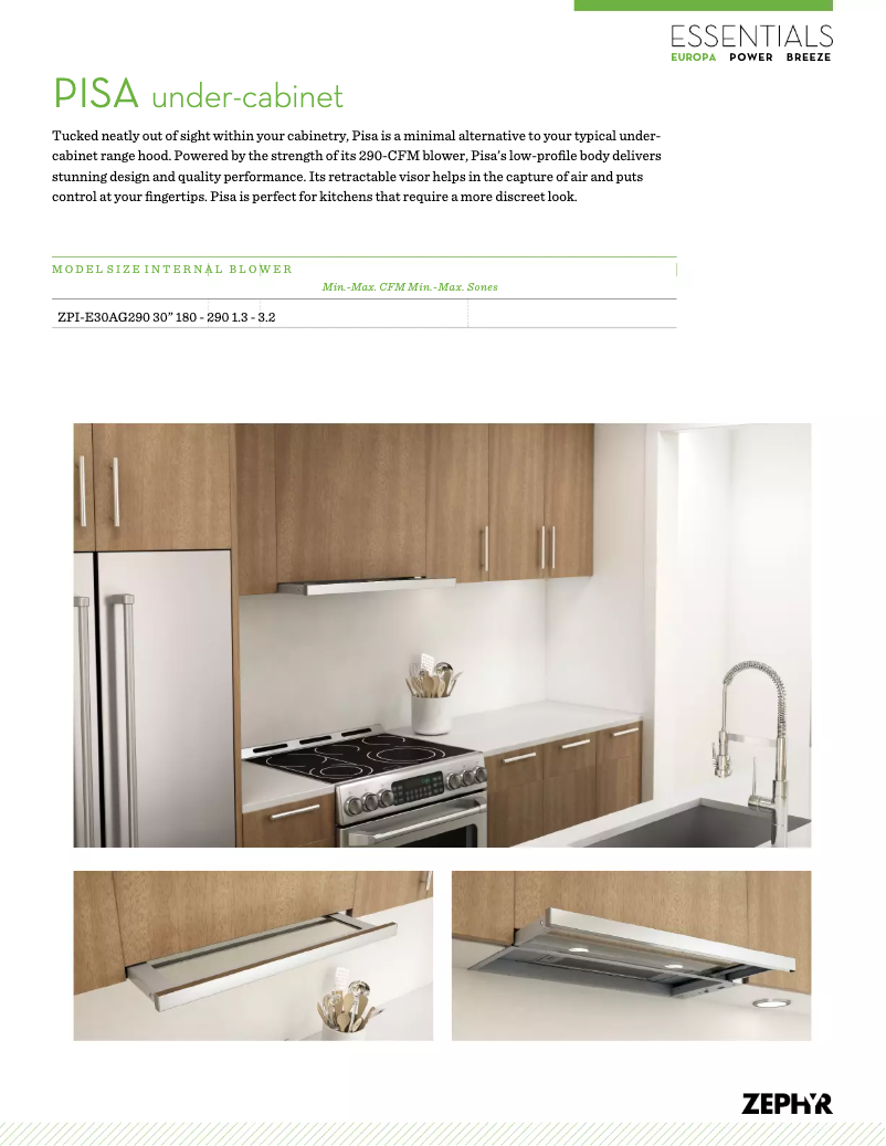 Página 1 del manual Manual de usuario Zephyr ZPIE30AG