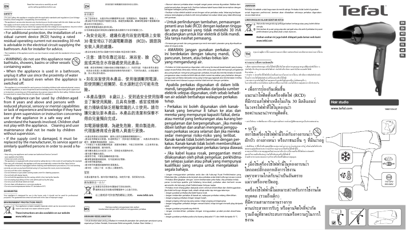 Página 1 del manual Manual de usuario Tefal Hair Studio HV4412