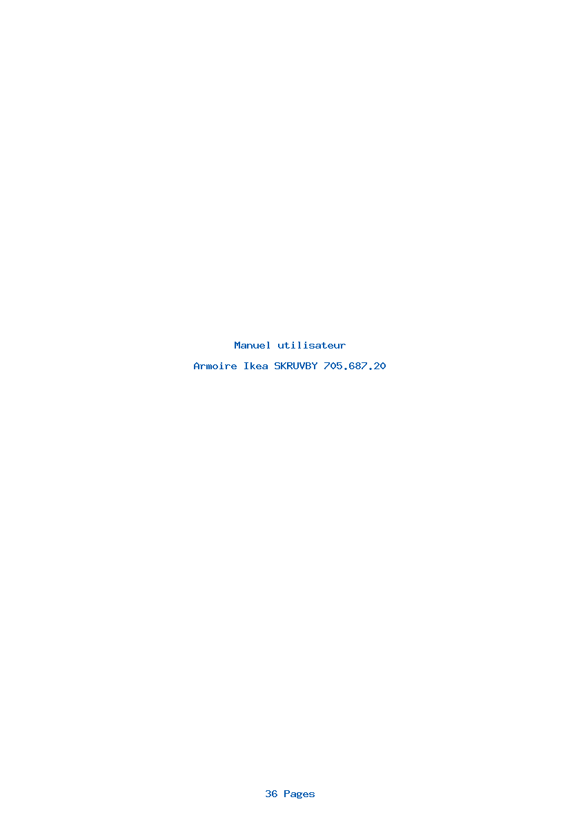 Page 1 de la notice Manuel utilisateur Ikea SKRUVBY 705.687.20