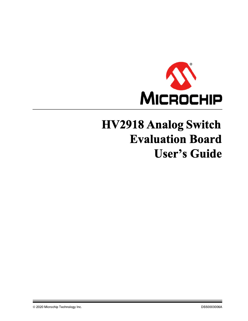 Page 1 de la notice Manuel utilisateur Microchip HV2918