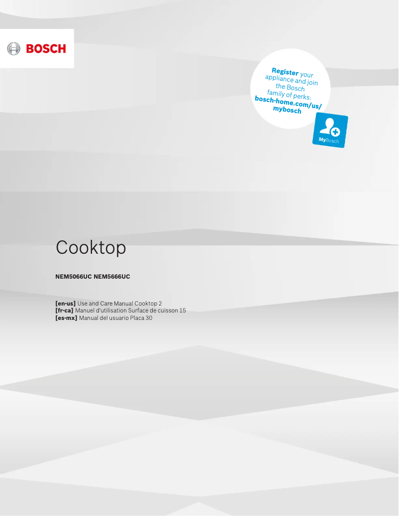 Page 1 de la notice Manuel d'utilisation et d'entretien Bosch NEM5666UC