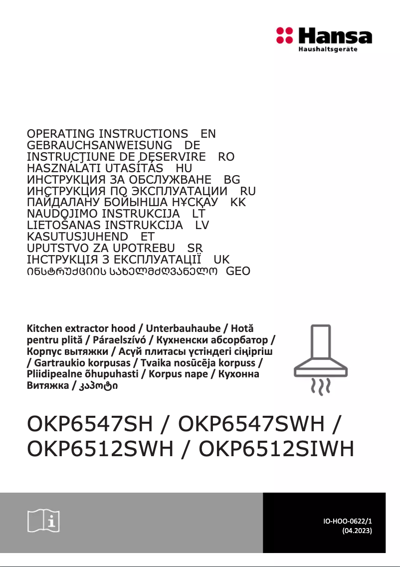 Page 1 de la notice Manuel utilisateur Hansa OKP6546SH