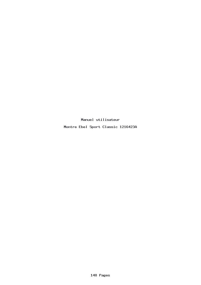 Page 1 de la notice Manuel utilisateur Ebel Sport Classic 1216423A