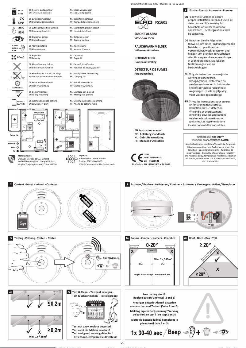 Página 1 del manual Manual de usuario Elro FS1605