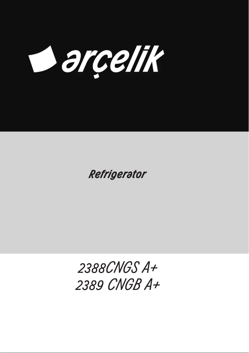 Page 1 de la notice Manuel utilisateur Arçelik 2388 CNGS