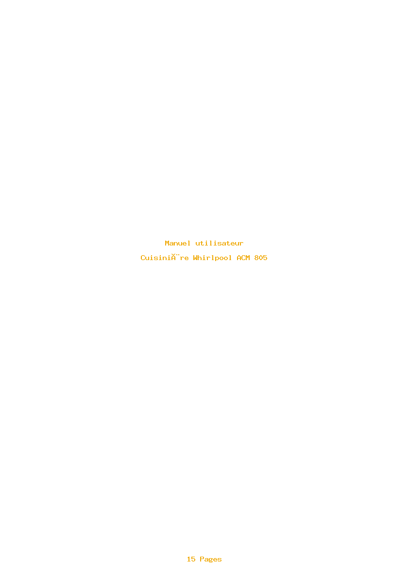 Image de la première page du manuel de l'appareil ACM 805