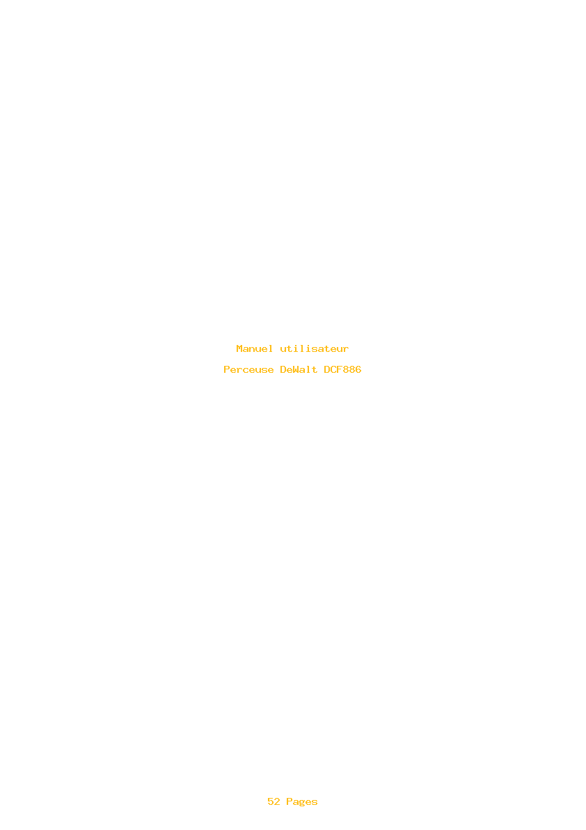 Page 1 de la notice Manuel utilisateur DeWalt DCF886